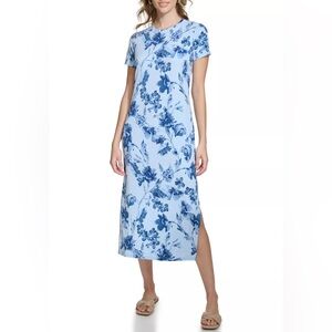 Calvin Klein Blue floral Patterned Dress